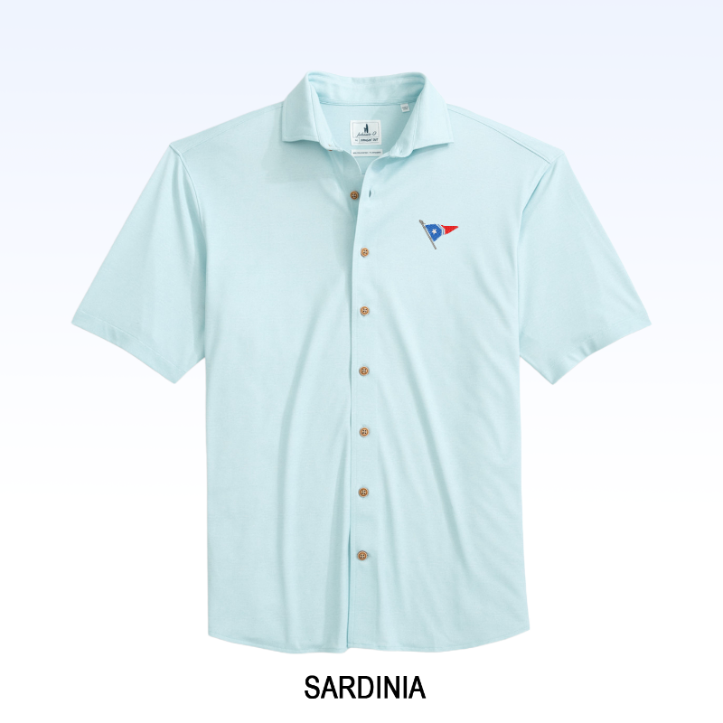 JOHNNIE-O BRECK SOLID KNIT SHORT SLEEVE BUTTON DOWN